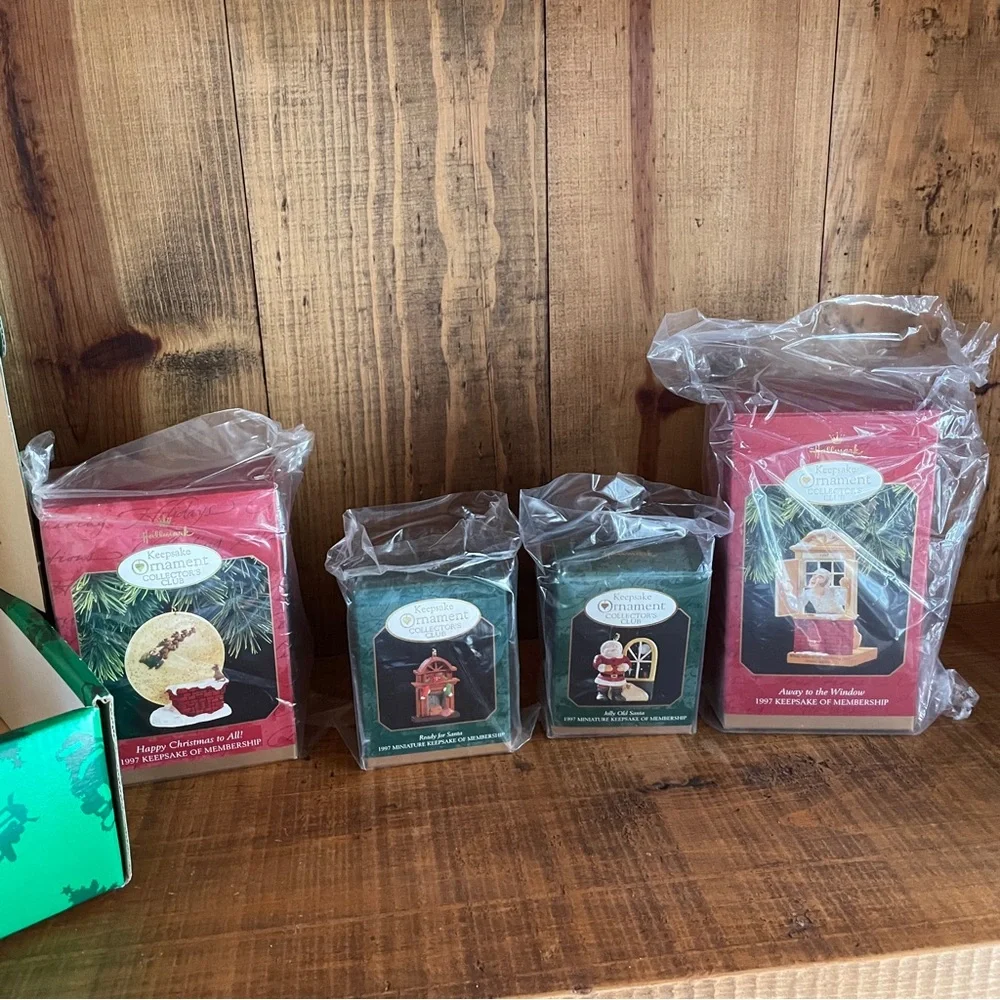 Hallmark the Night Before Christmas 1997 Collectors Club 4 Four Ornament Set NEW